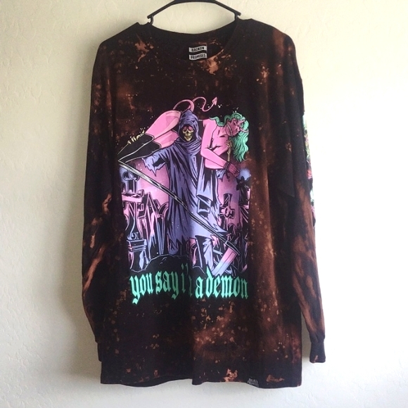 broken promises Tops - Bleached Broken promises black shirt unisex nwot